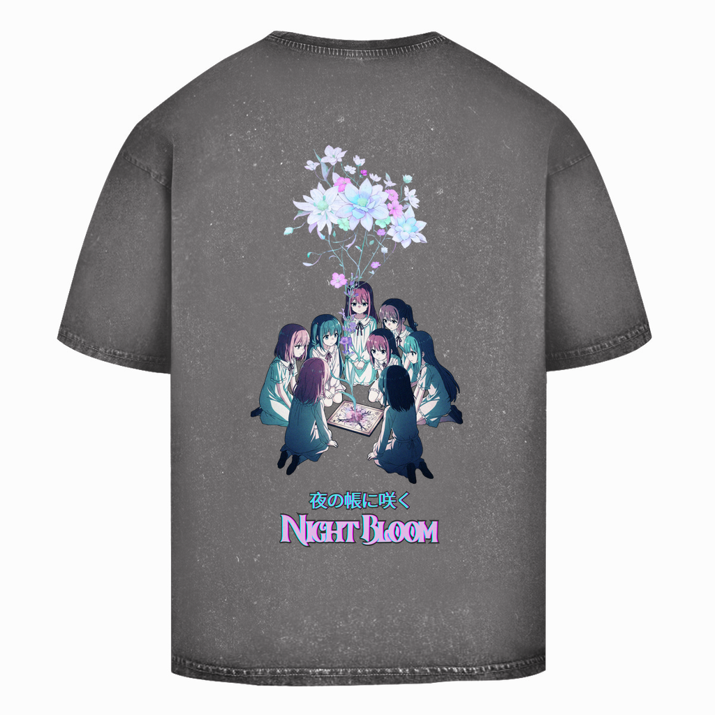 Unisex Oversize T-Shirt Washed "Night Bloom" Premium Ribbon Edition