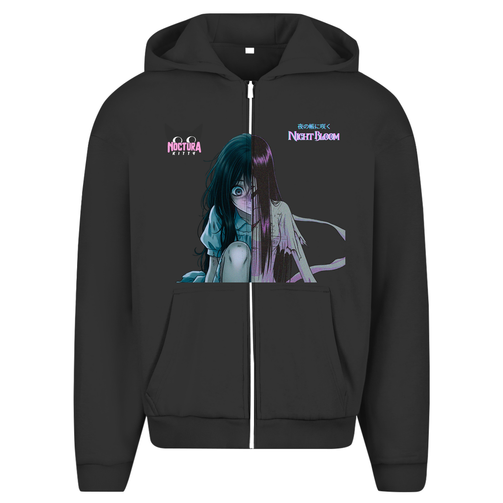 Unisex Oversize Zip Hoodie "Night Bloom" Premium Edition