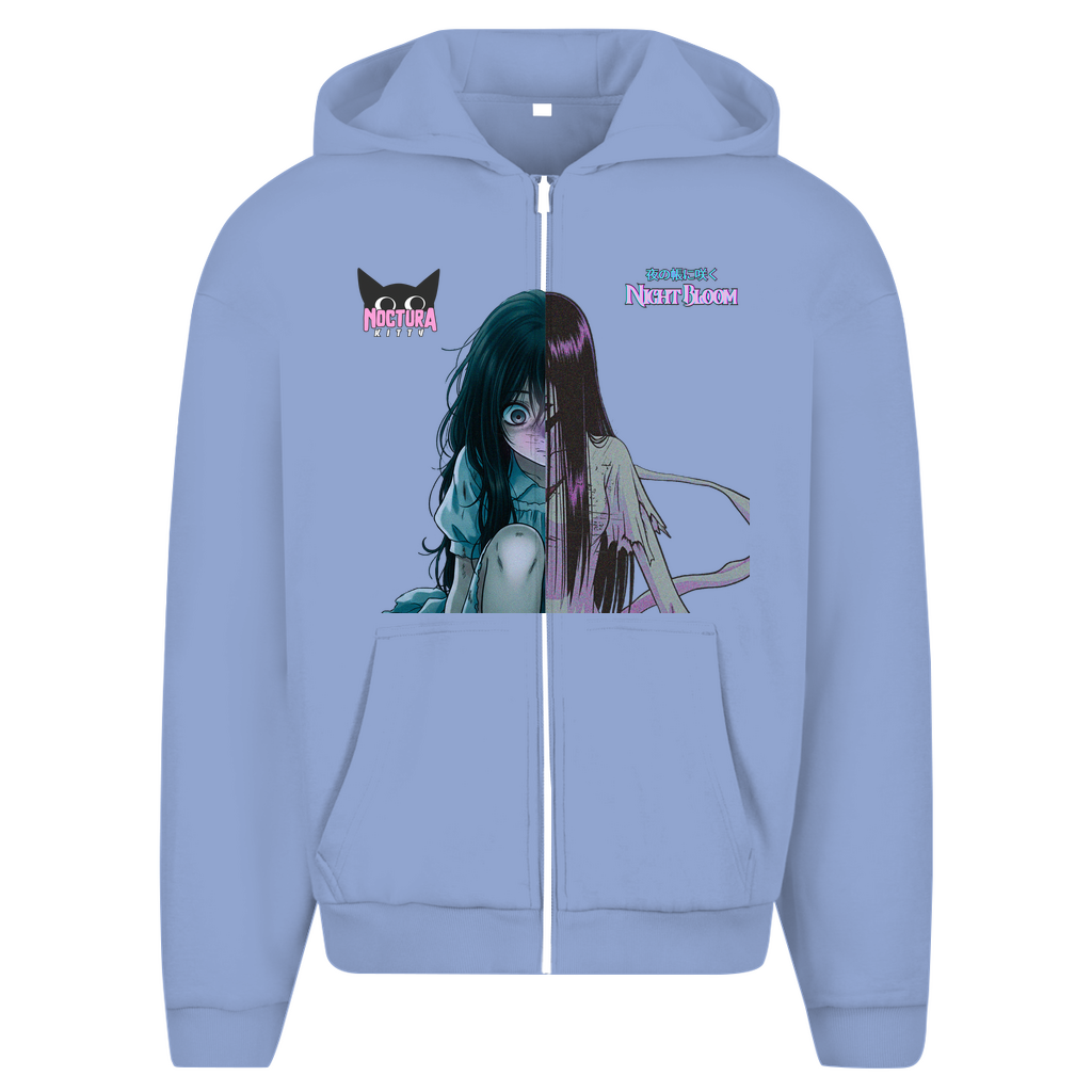Unisex Oversize Zip Hoodie "Night Bloom" Premium Edition