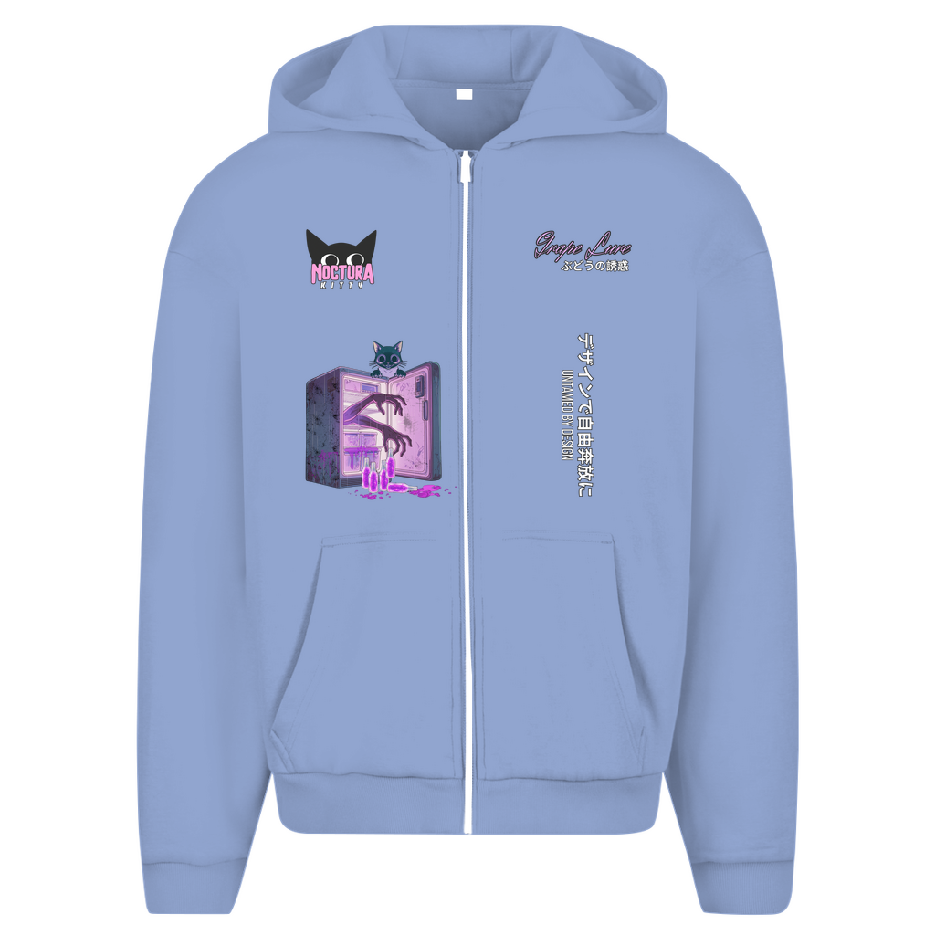 Unisex Oversize Zip Hoodie "Grape Lure" Premium Edition