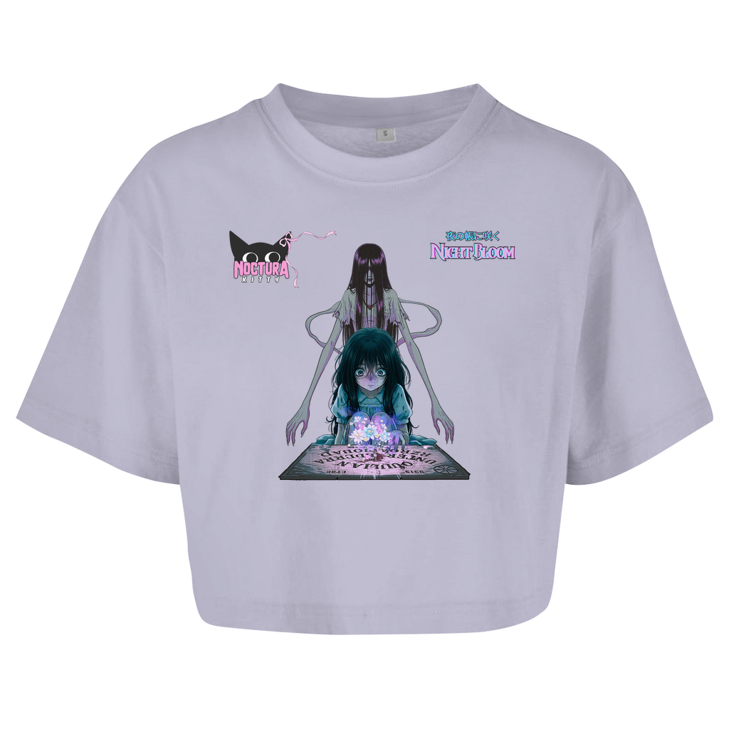 Oversized Crop Top "Night Bloom" Ribbon Edition