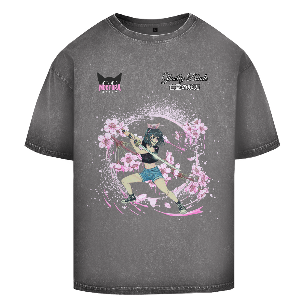 Unisex Oversize T-Shirt Washed "Ghostly Blade" Premium Edition
