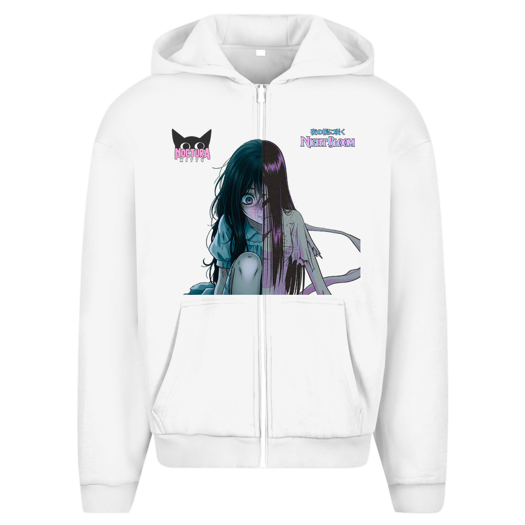 Unisex Oversize Zip Hoodie "Night Bloom" Premium Edition