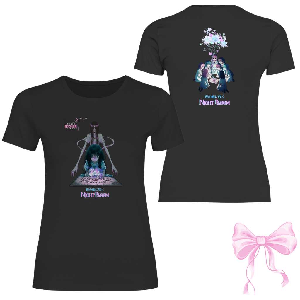 Girly T-Shirt "Night Bloom" Premium Ribbon Edition