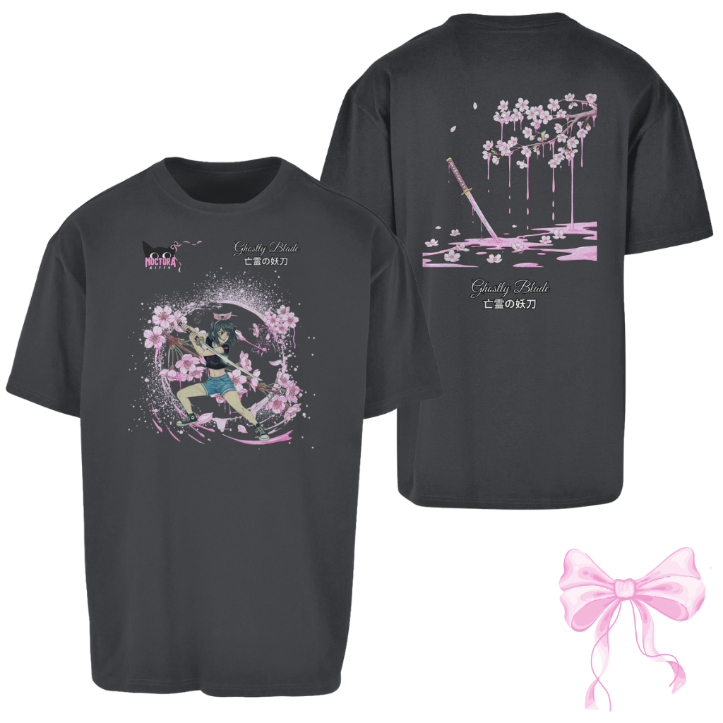 Unisex Oversize T-Shirt "Ghostly Blade" Premium Ribbon Edition