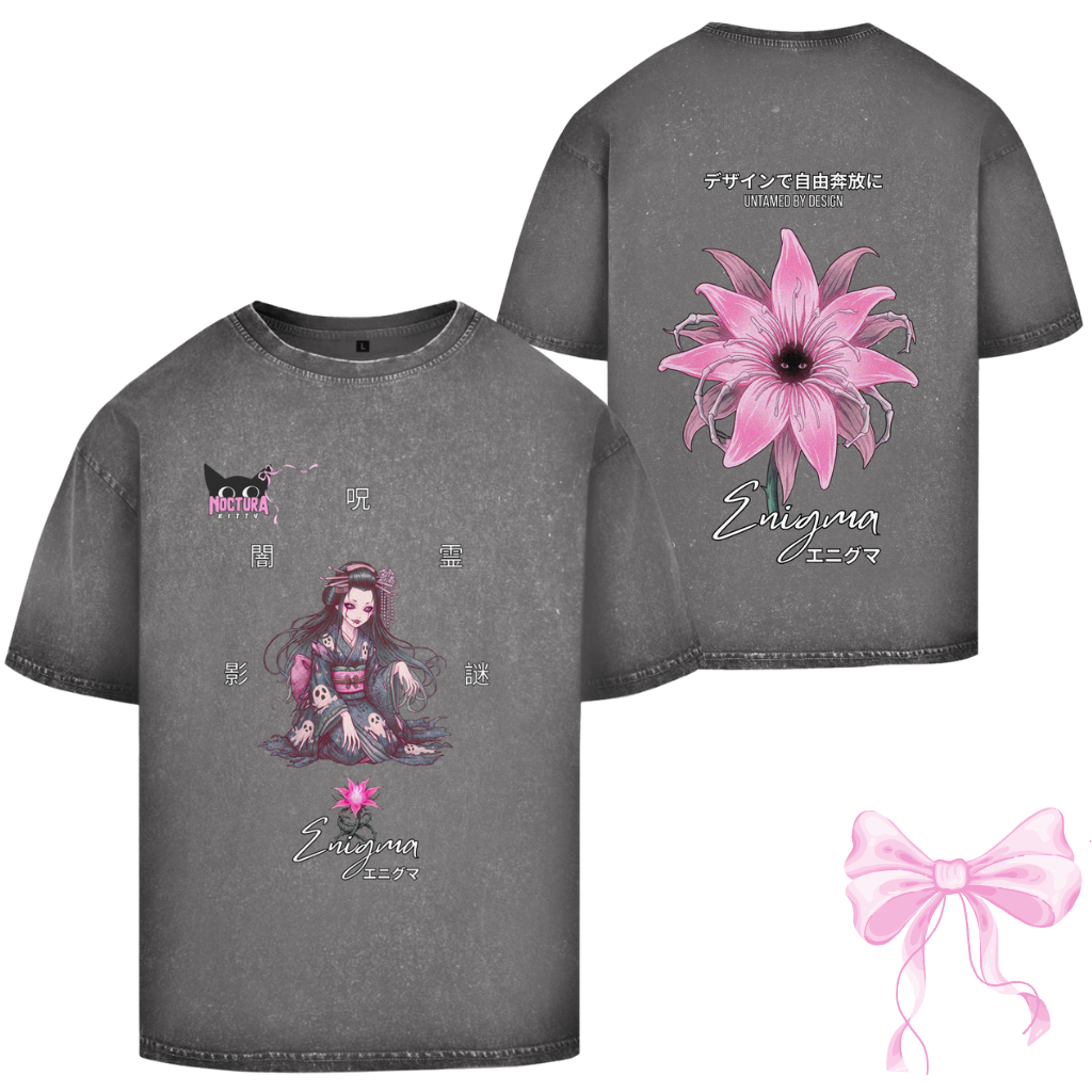 Unisex Oversize T-Shirt Washed "Enigma" Premium Ribbon Edition