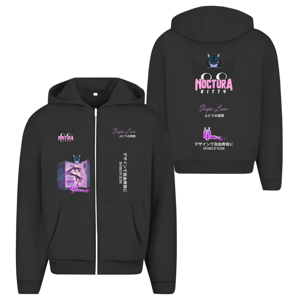 Unisex Oversize Zip Hoodie "Grape Lure" Premium Edition