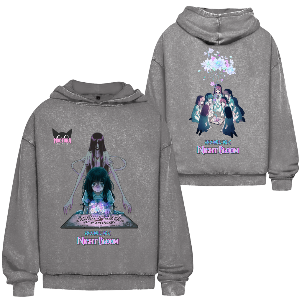 Unisex Oversize Hoodie Washed "Night Bloom" Premium Edition