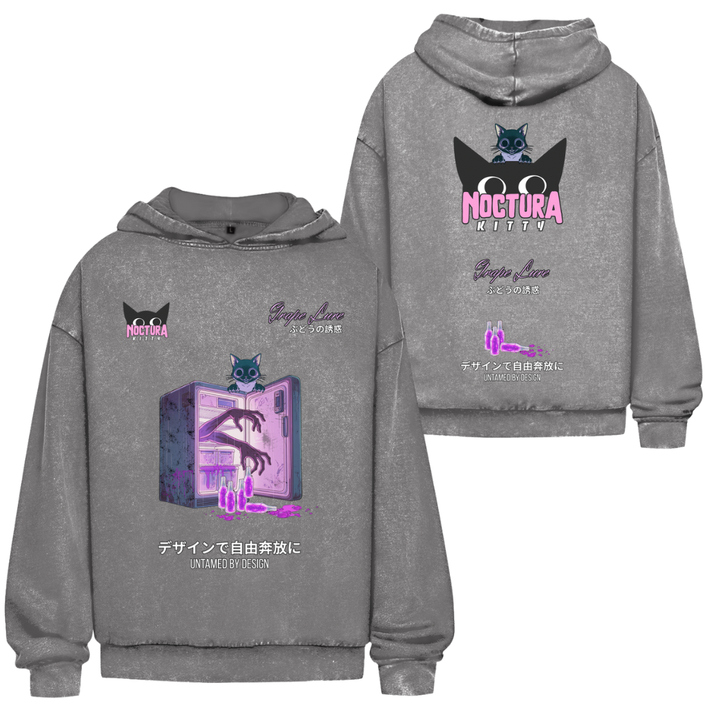 Unisex Oversize Hoodie Washed "Grape Lure" Premium Edition