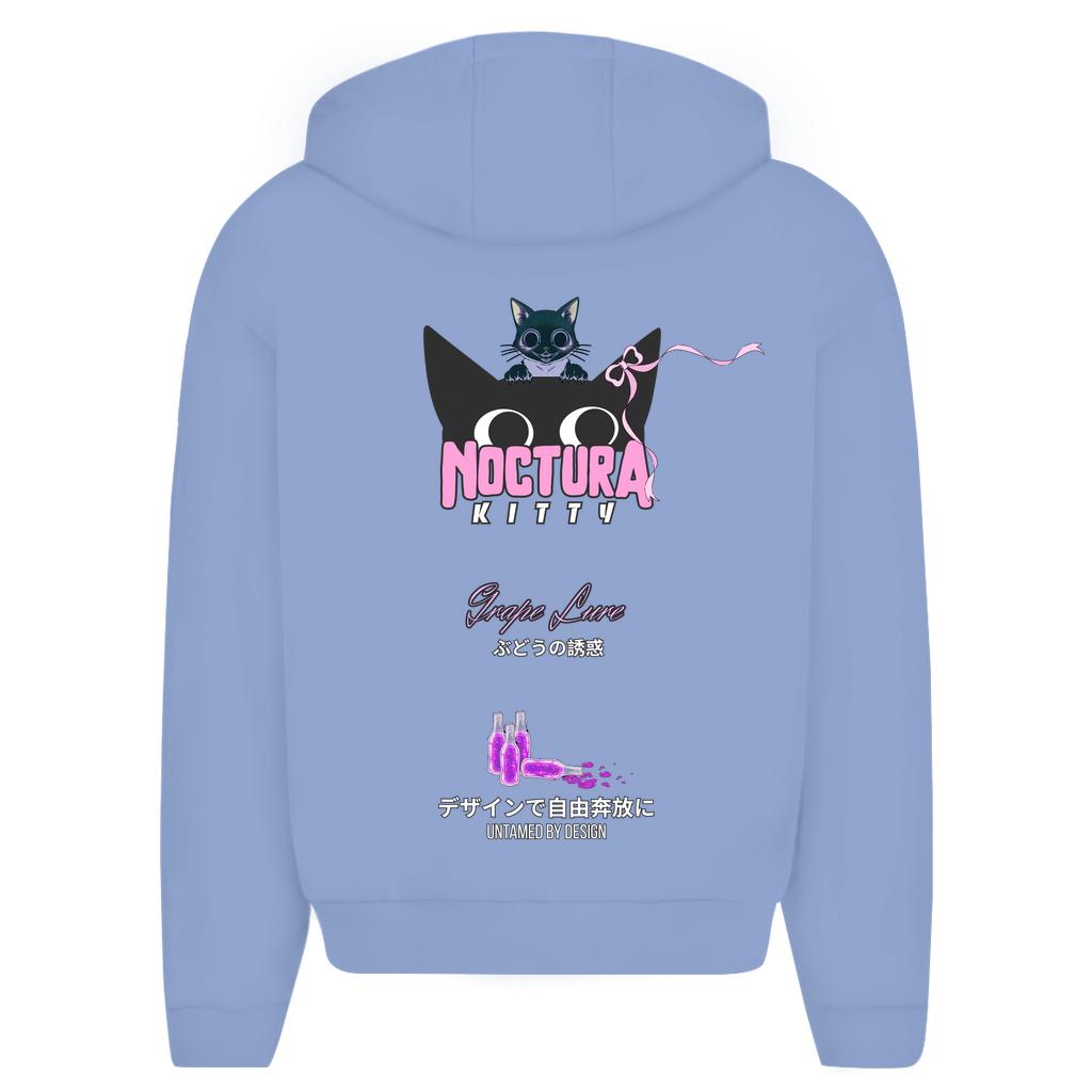 Unisex Oversize Zip Hoodie "Grape Lure" Premium Ribbon Edition