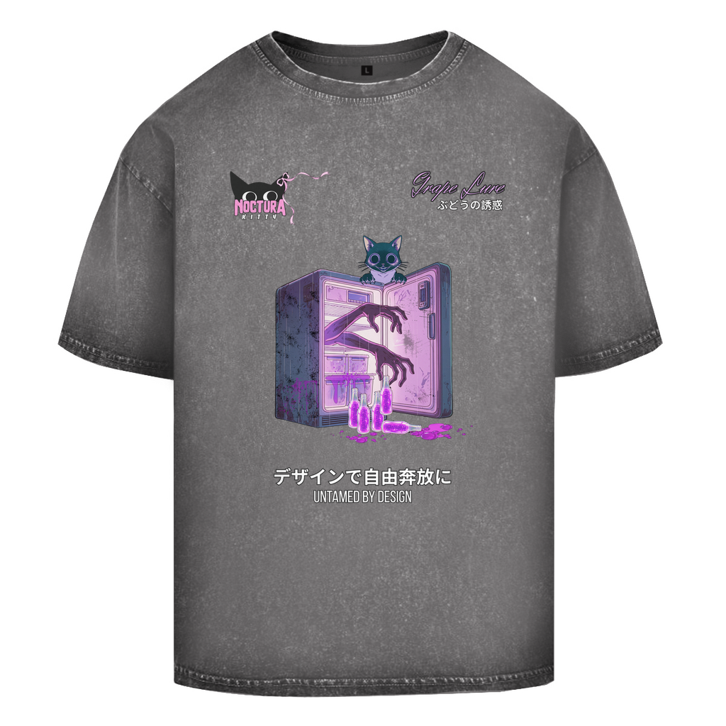 Unisex Oversize T-Shirt Washed "Grape Lure" Premium Ribbon Edition