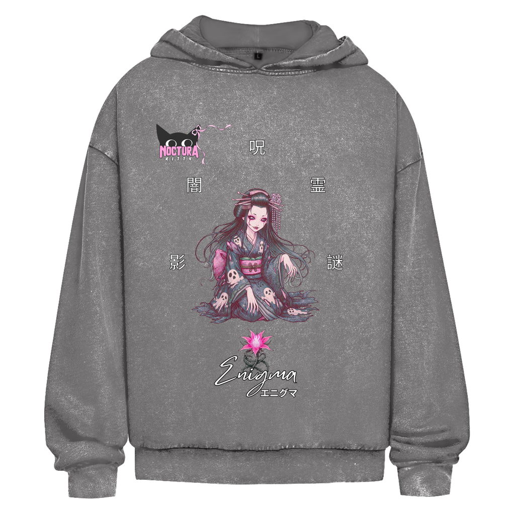 Unisex Oversize Hoodie Washed "Enigma" Premium Ribbon Edition