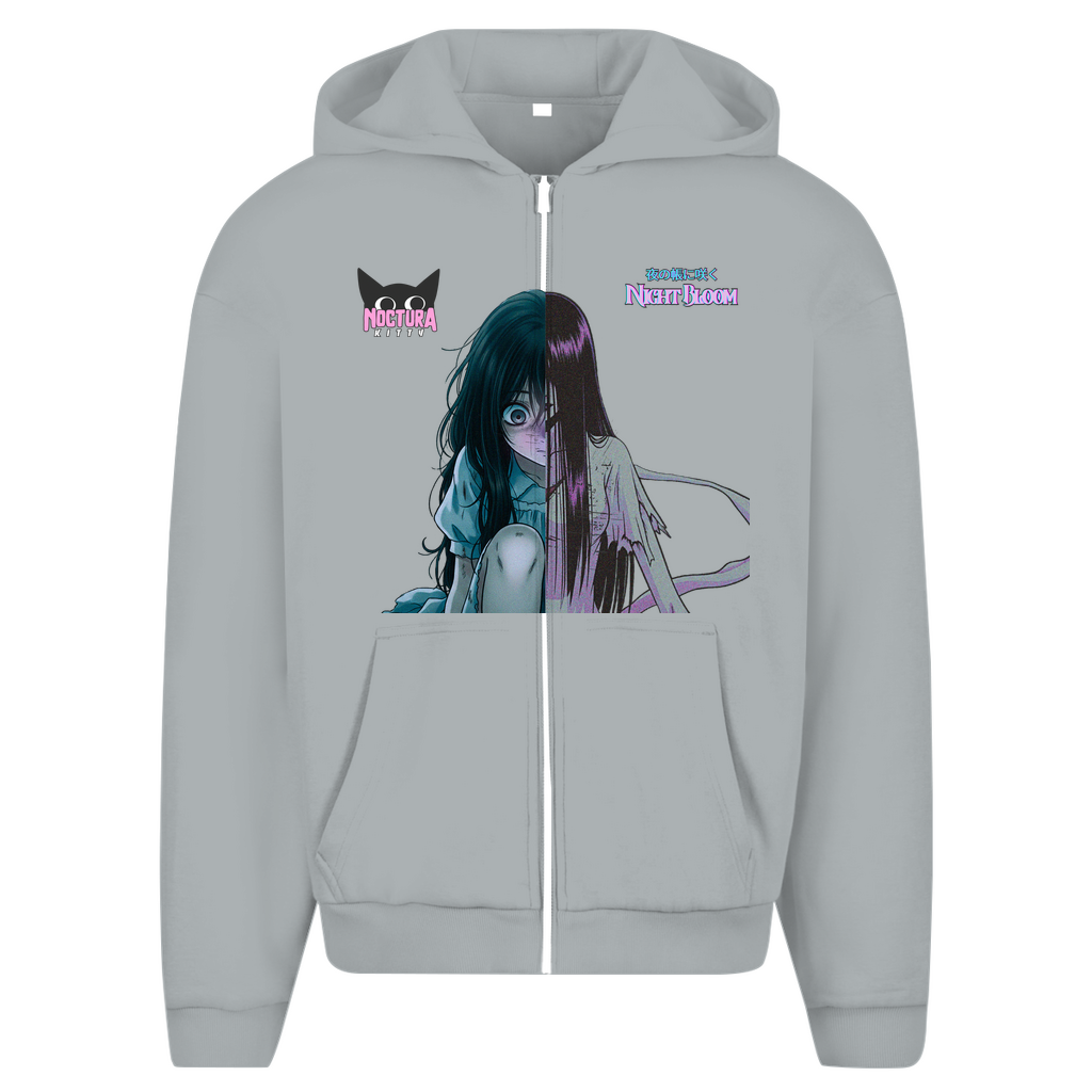 Unisex Oversize Zip Hoodie "Night Bloom" Premium Edition