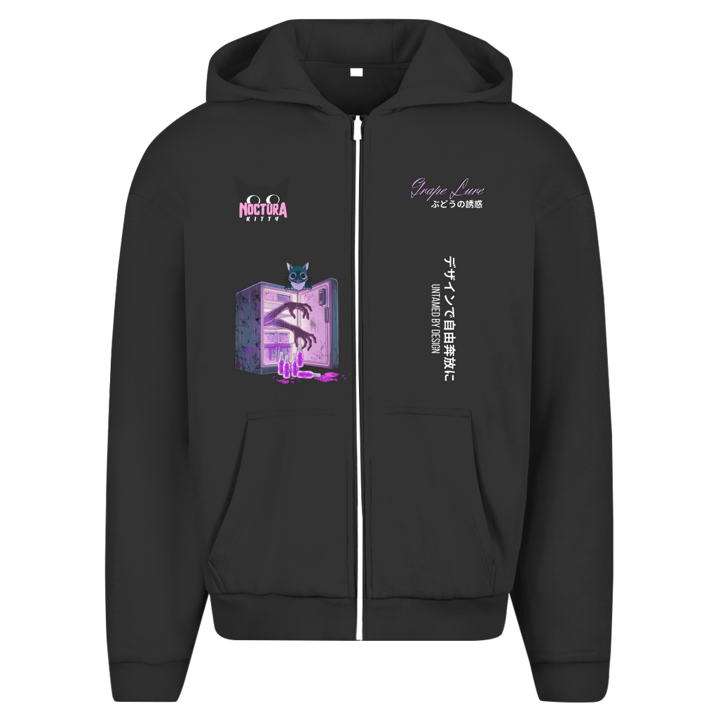 Unisex Oversize Zip Hoodie "Grape Lure" Premium Edition