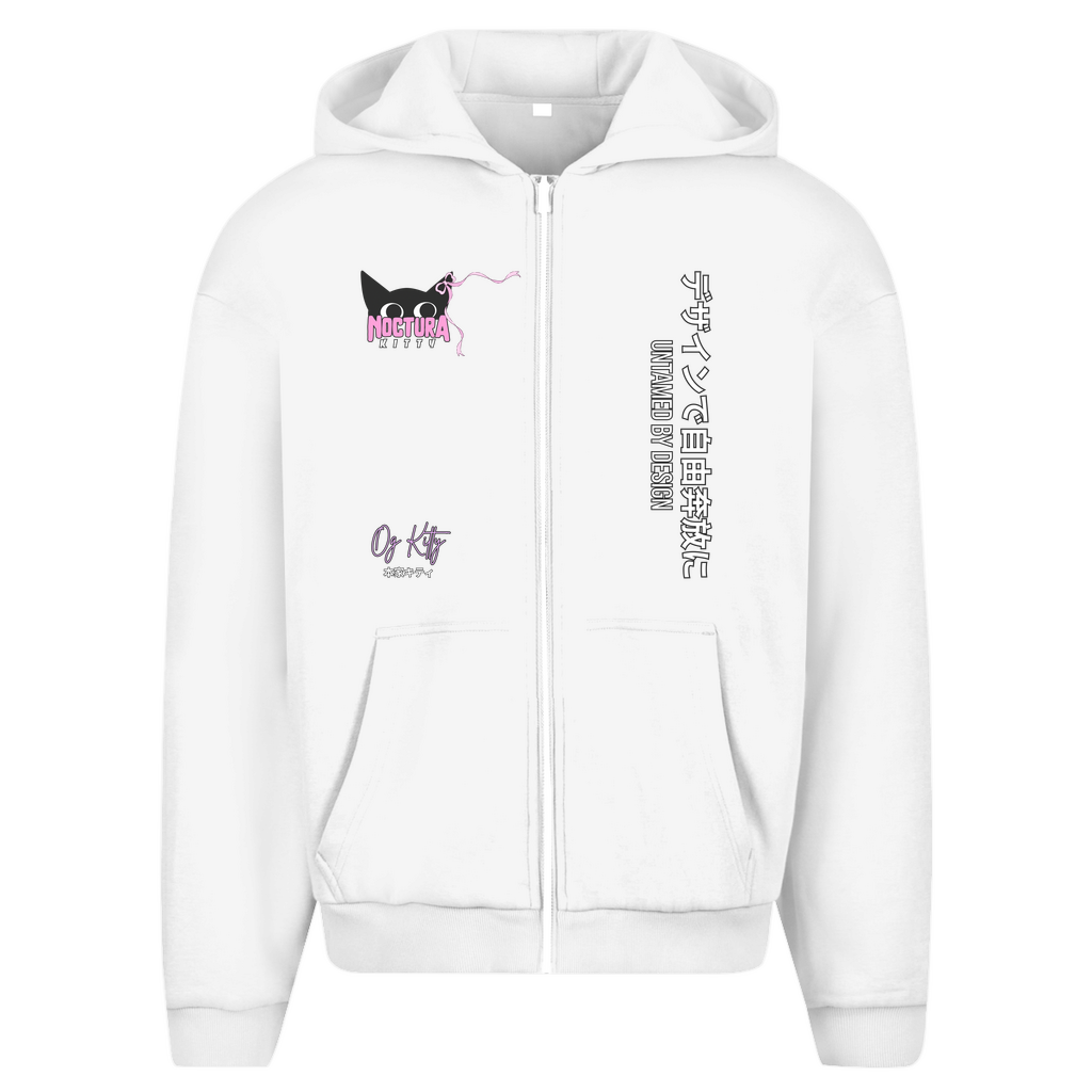 Unisex Oversize Zip Hoodie "OG Kitty" Premium Ribbon Edition