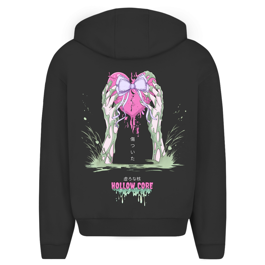 Unisex Oversize Zip Hoodie "Hollow Core" Premium Ribbon Edition