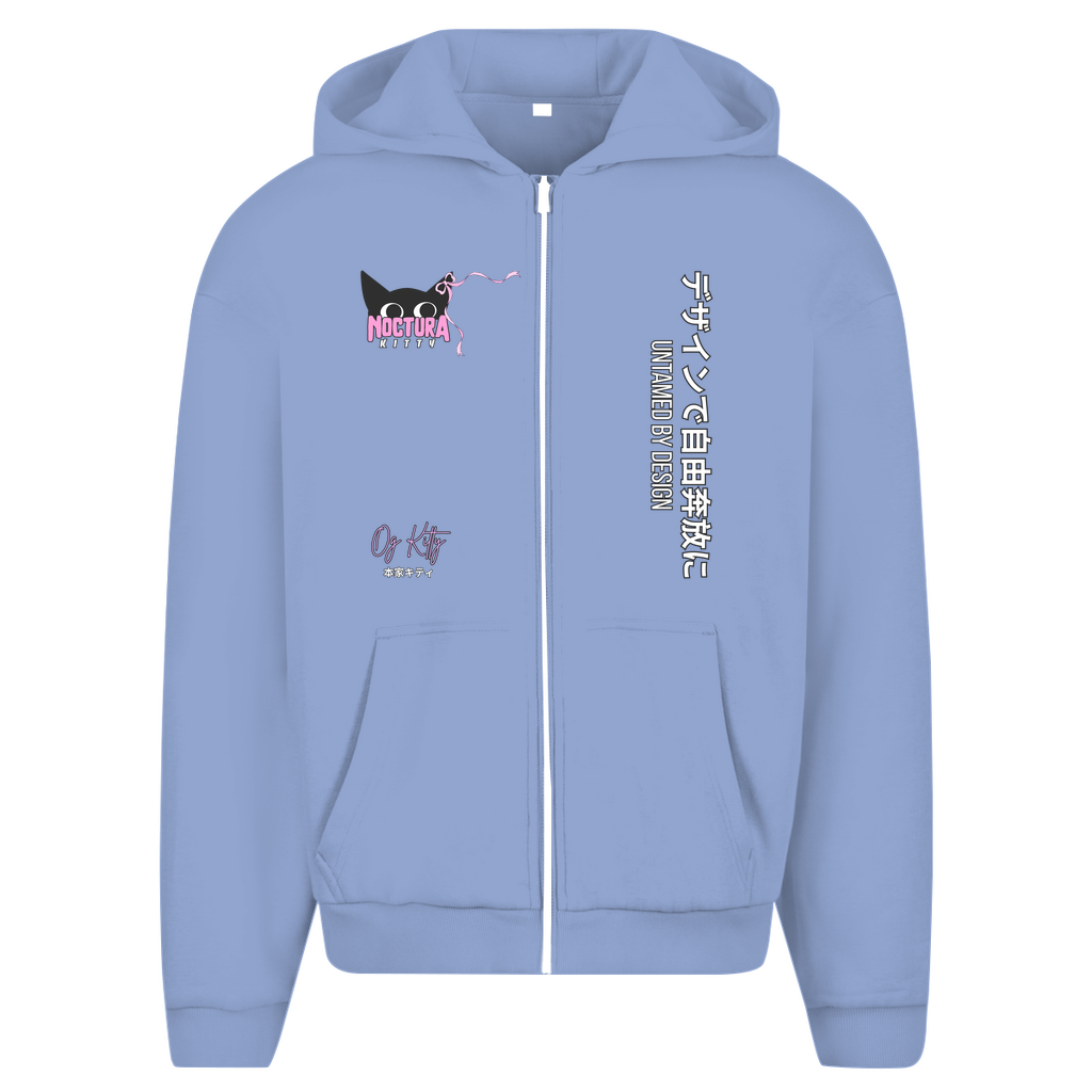 Unisex Oversize Zip Hoodie "OG Kitty" Premium Ribbon Edition