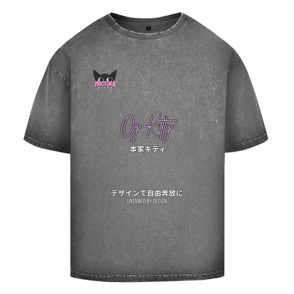 Unisex Oversize T-Shirt Washed "OG Kitty"  Premium Edition