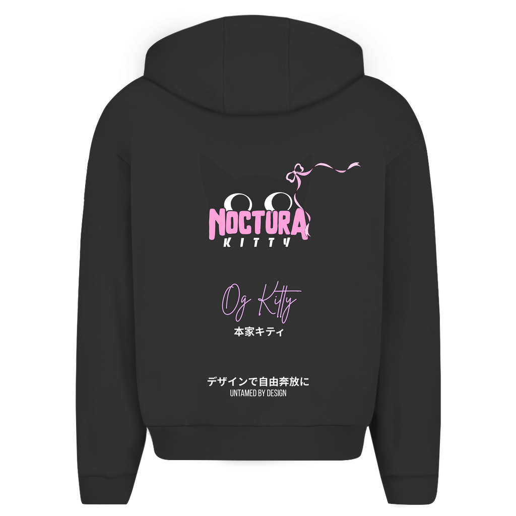 Unisex Oversize Zip Hoodie "OG Kitty" Premium Ribbon Edition