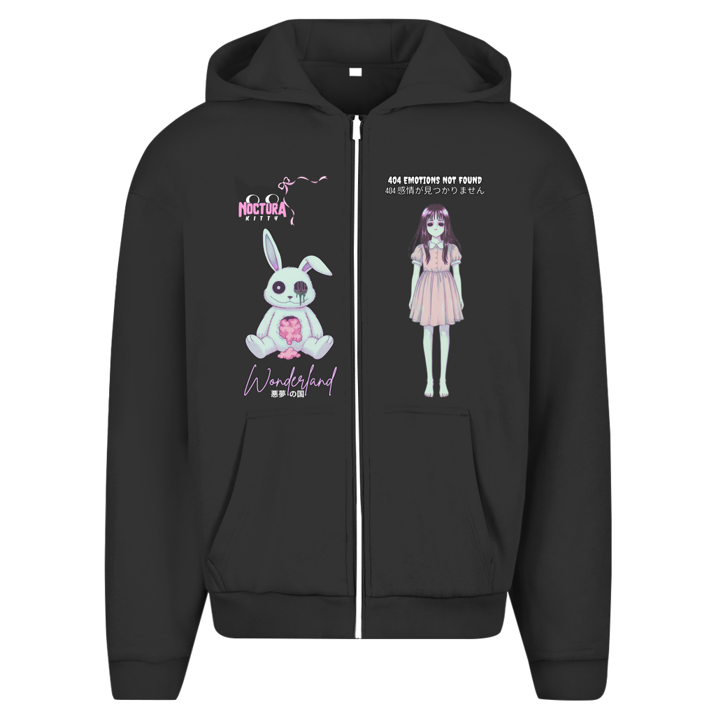 Unisex Oversize Zip Hoodie "Wonderland" Premium Ribbon Edition