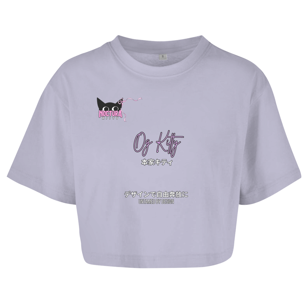 Oversized Crop Top "OG Kitty" Ribbon Edition