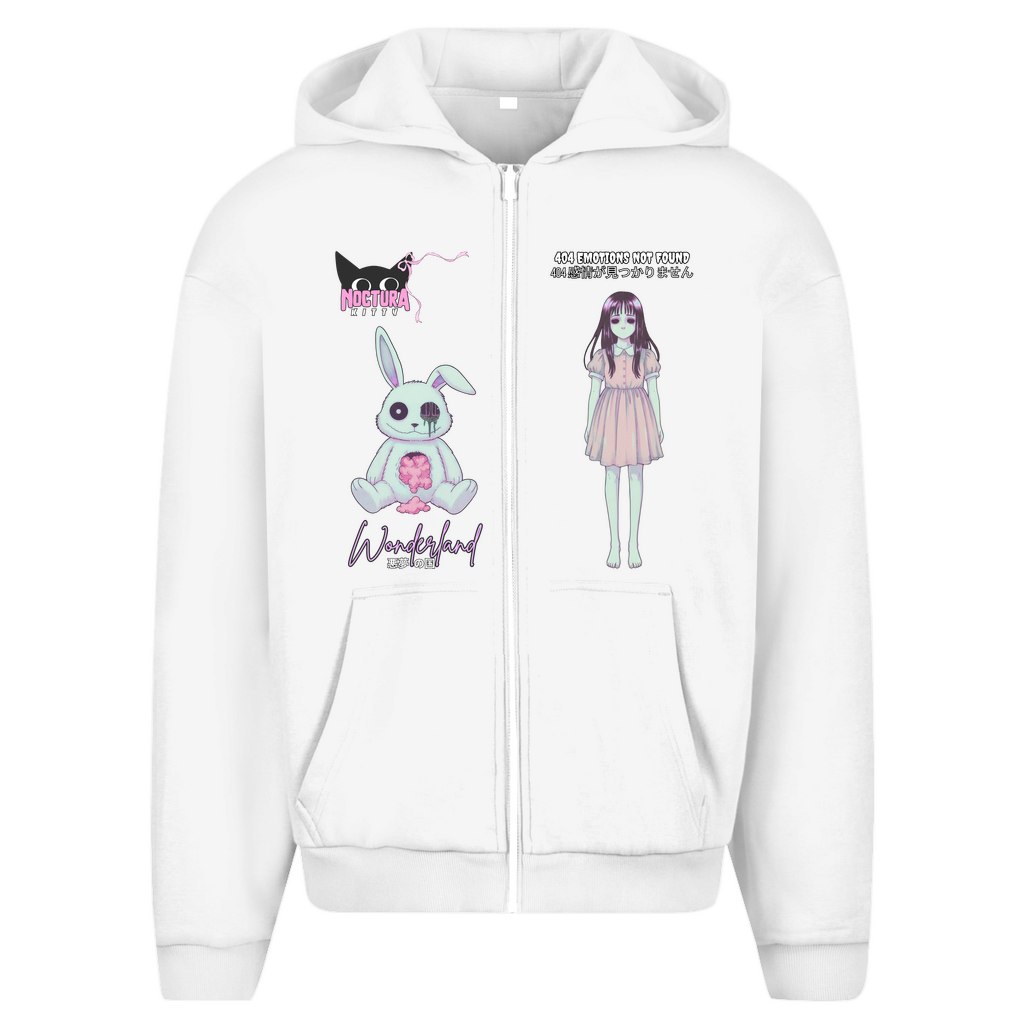 Unisex Oversize Zip Hoodie "Wonderland" Premium Ribbon Edition