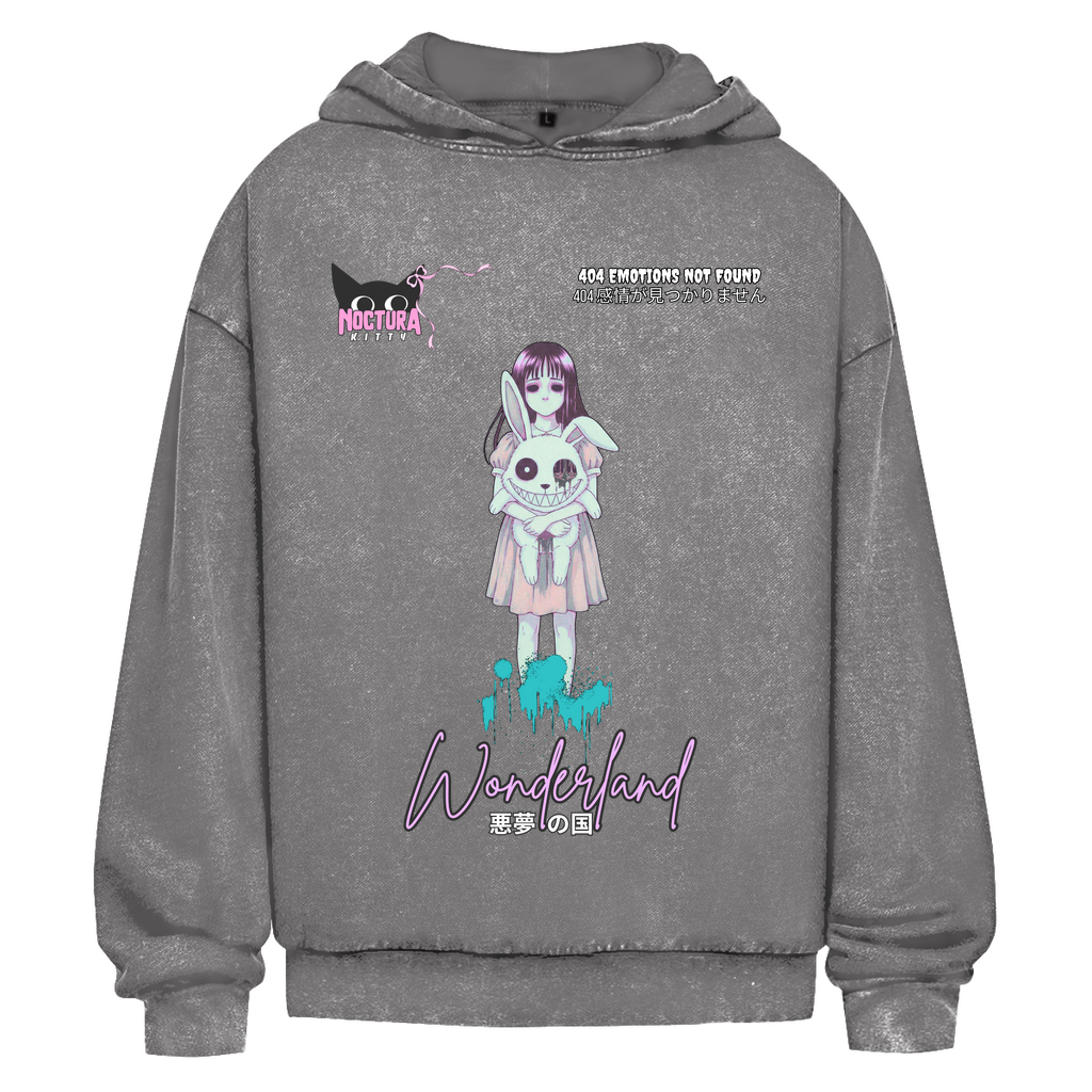 Unisex Oversize Hoodie Washed "Wonderland" Premium Ribbon Edition