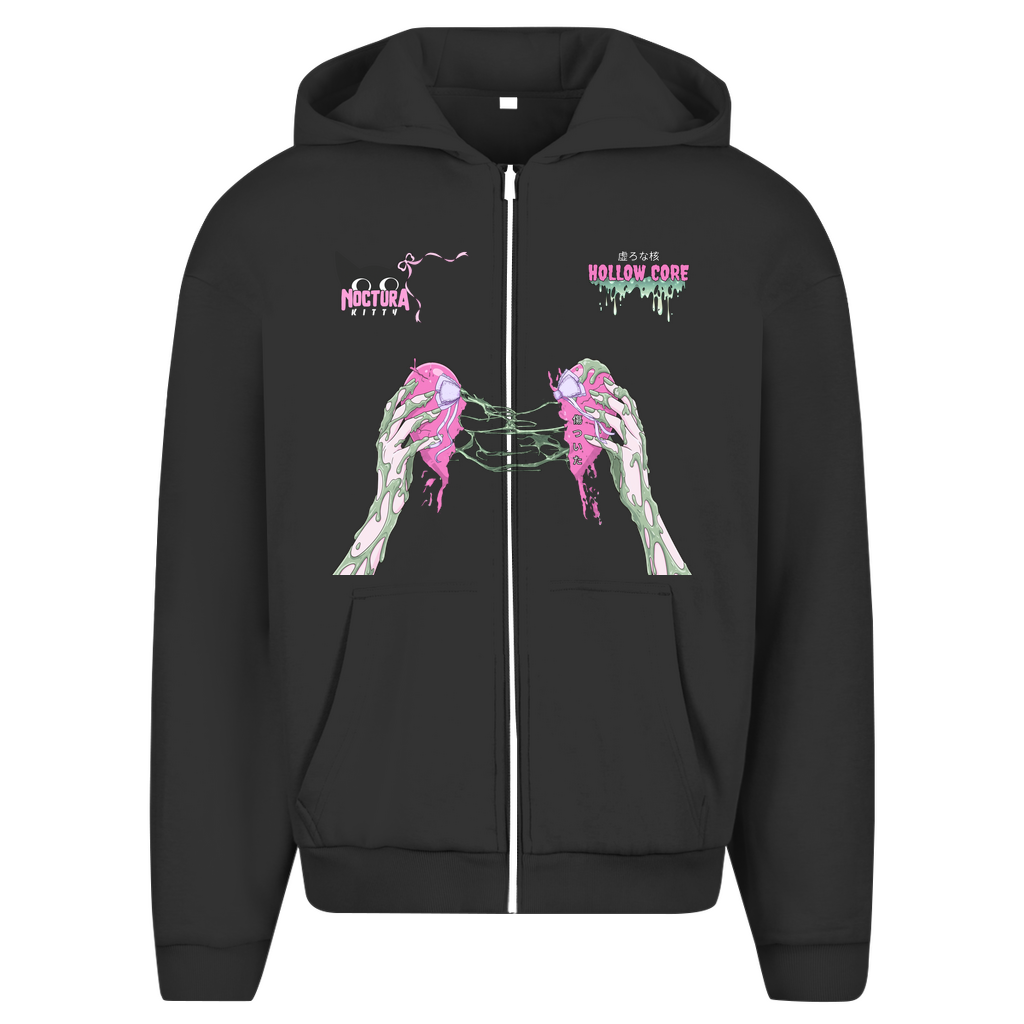 Unisex Oversize Zip Hoodie "Hollow Core" Premium Ribbon Edition