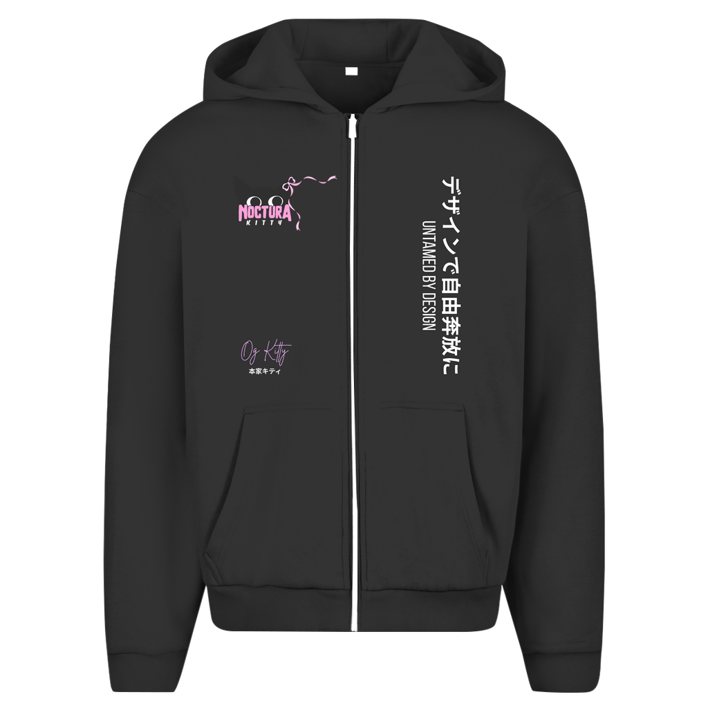 Unisex Oversize Zip Hoodie "OG Kitty" Premium Ribbon Edition