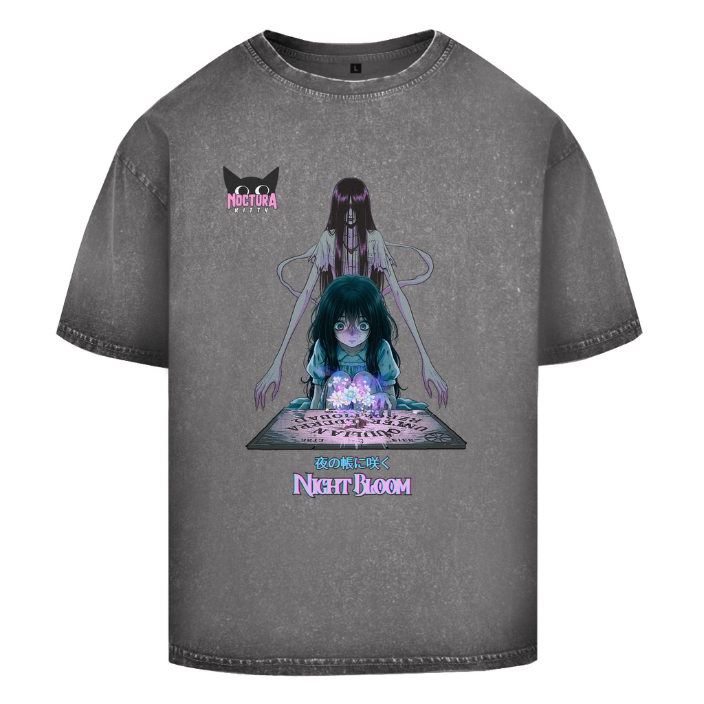 Unisex Oversize T-Shirt Washed "Night Bloom"  Premium Edition