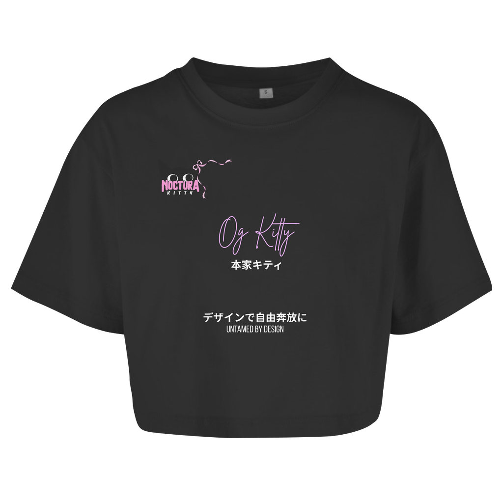Oversized Crop Top "OG Kitty" Ribbon Edition