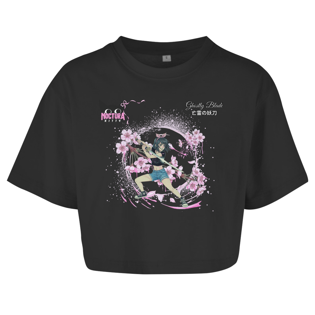 Oversized Crop Top "Ghostly Blade" Ribbon Edition