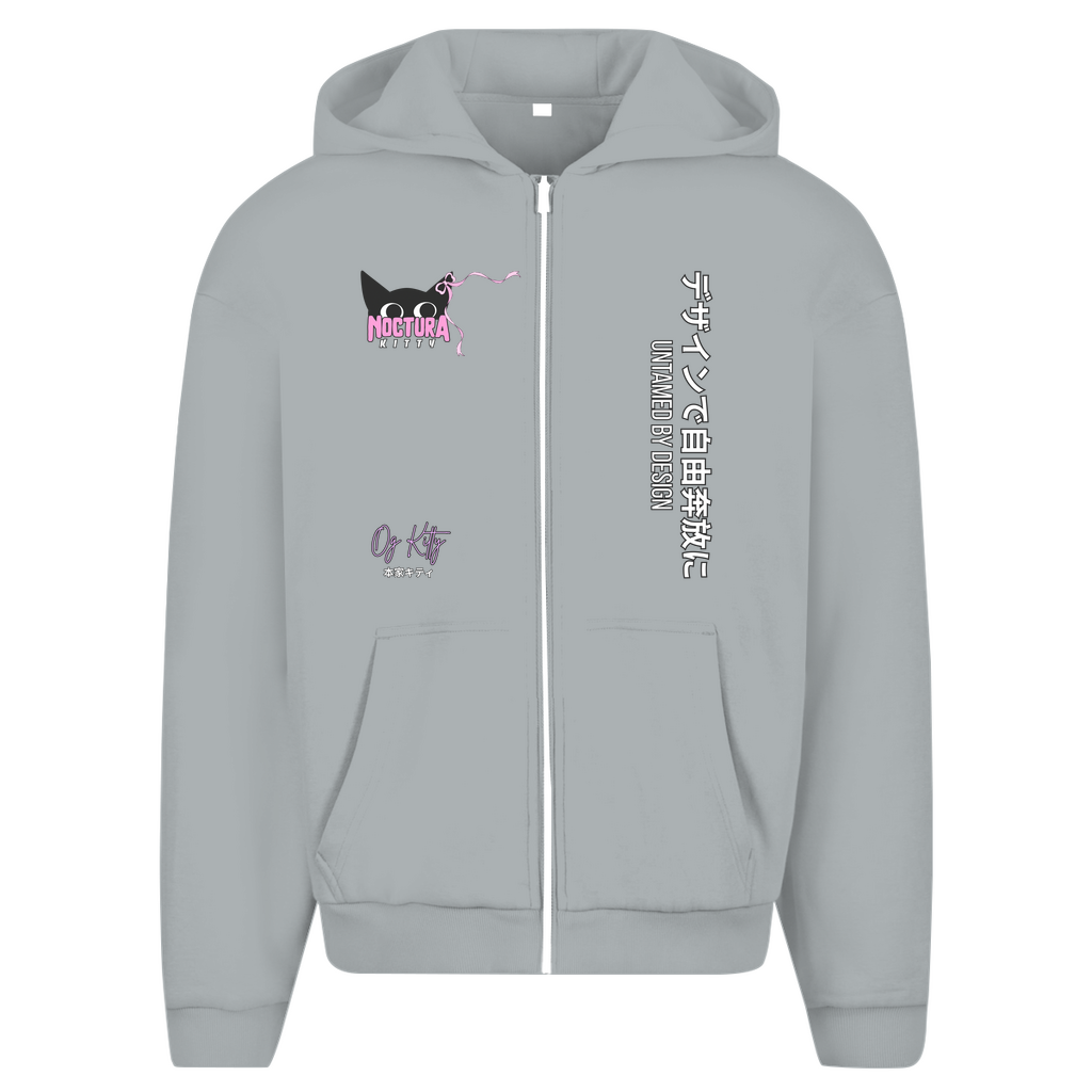 Unisex Oversize Zip Hoodie "OG Kitty" Premium Ribbon Edition