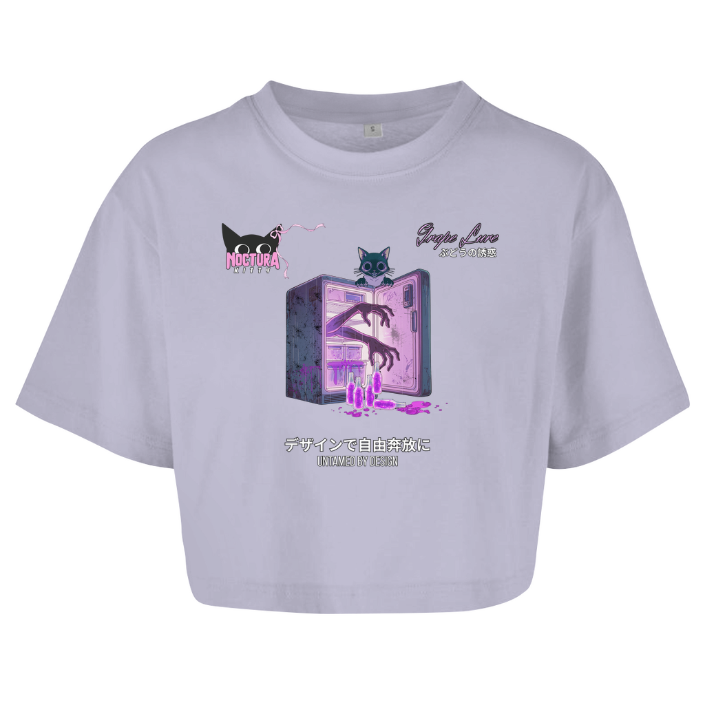Oversized Crop Top "Grape Lure" Ribbon Edition