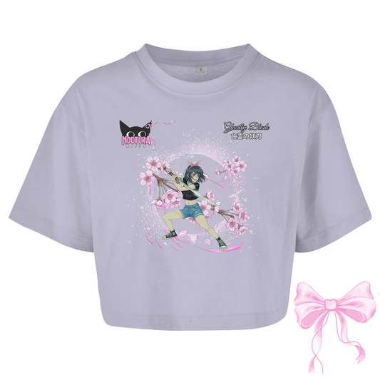 Oversized Crop Top "Ghostly Blade" Ribbon Edition