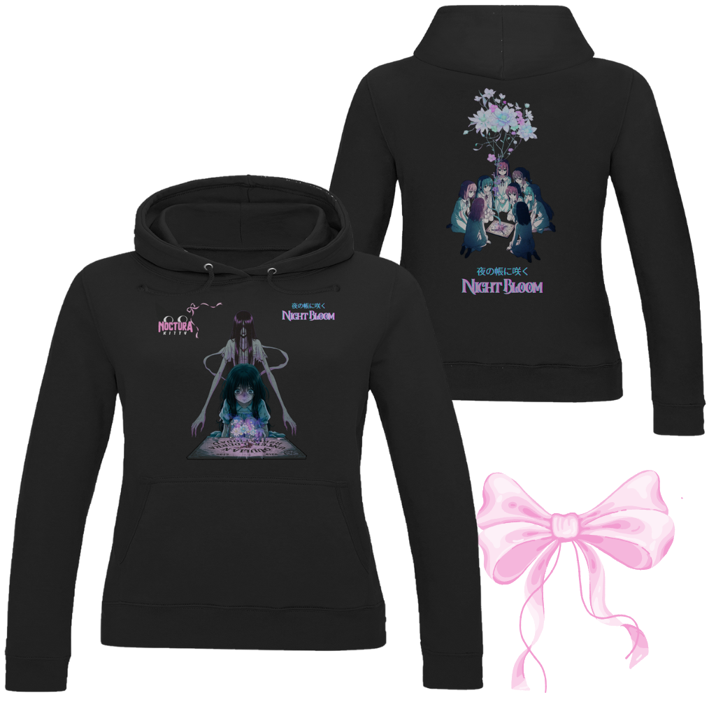 Damen Hoodie "Night Bloom" Premium Ribbon Edition