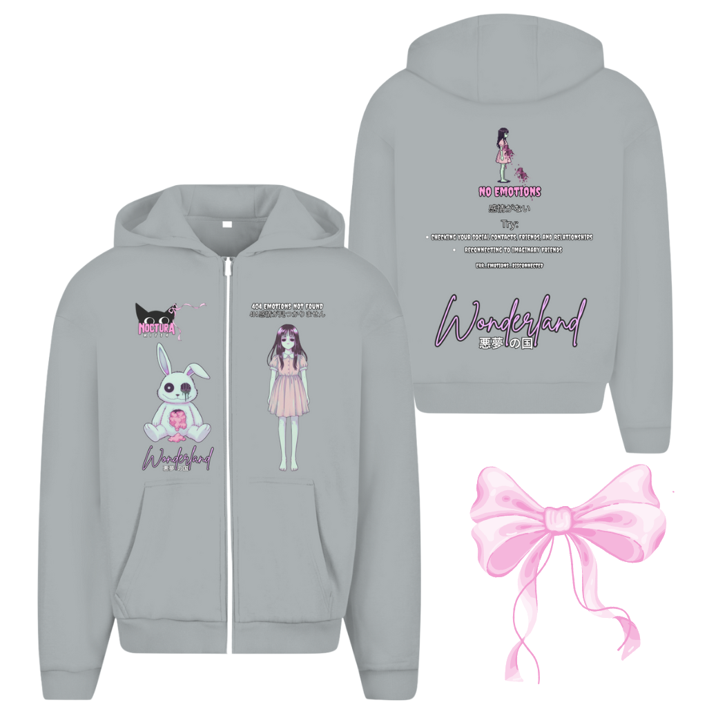 Unisex Oversize Zip Hoodie "Wonderland" Premium Ribbon Edition