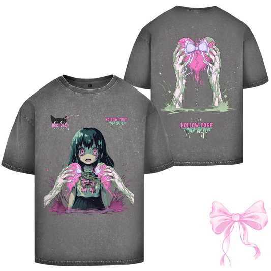 Unisex Oversize T-Shirt Washed "Hollow Core"  Premium Ribbon Edition