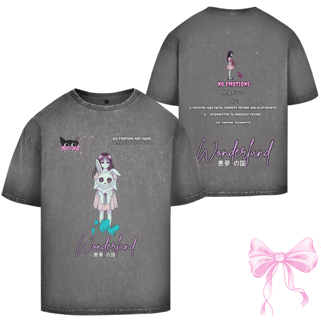 Unisex Oversize T-Shirt Washed "Wonderland"  Premium Ribbon Edition