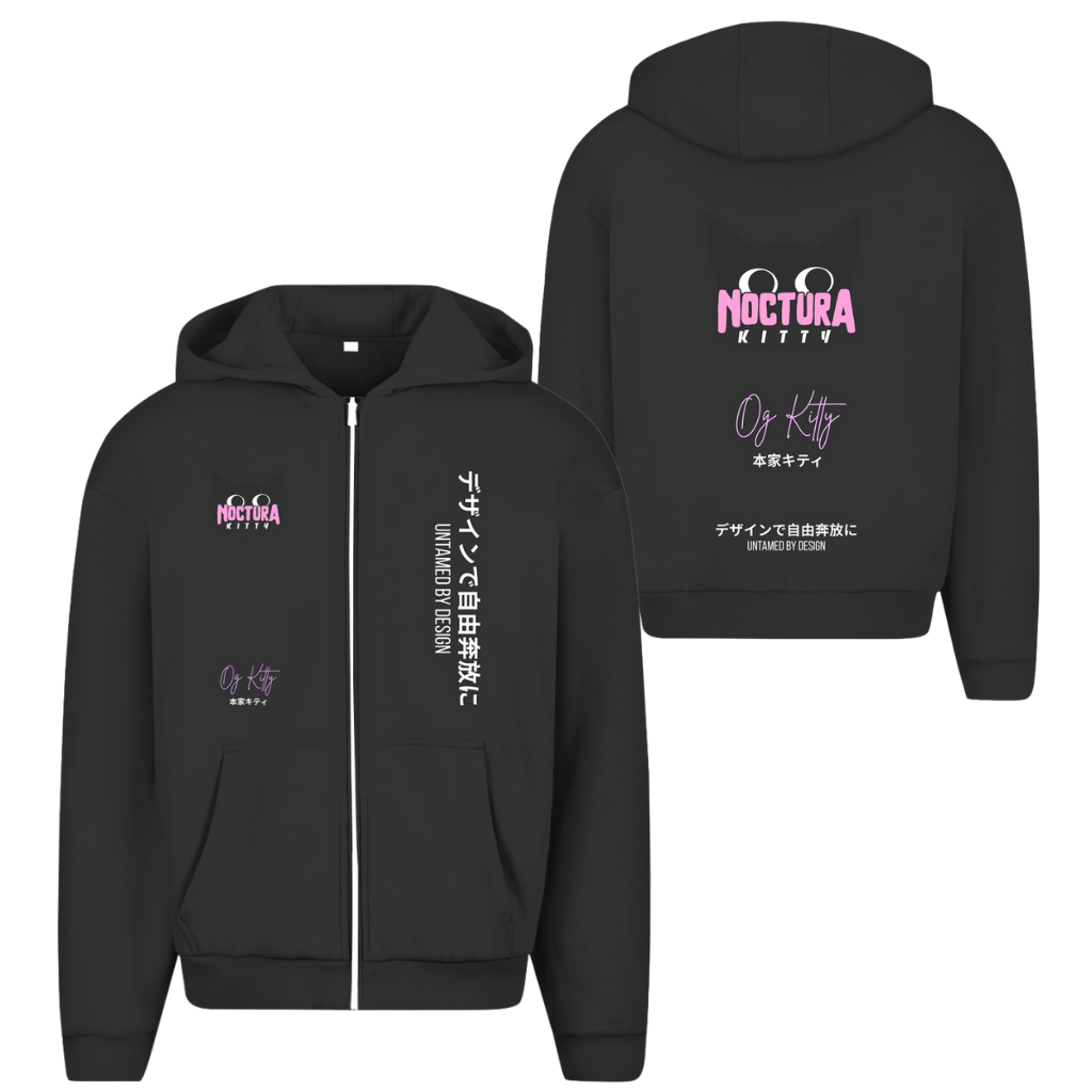 Unisex Oversize Zip Hoodie "OG Kitty" Premium Edition