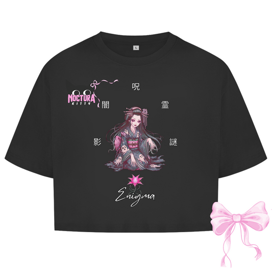 Oversized Crop Top "Enigma" Ribbon Edition