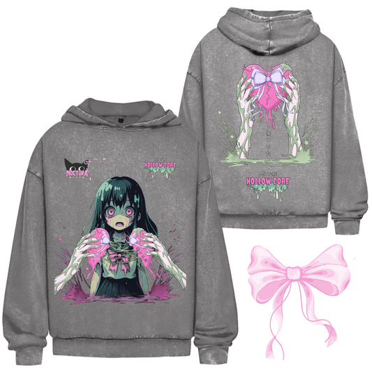 Unisex Oversize Hoodie Washed "Hollow Core" Premium Ribbon  Edition