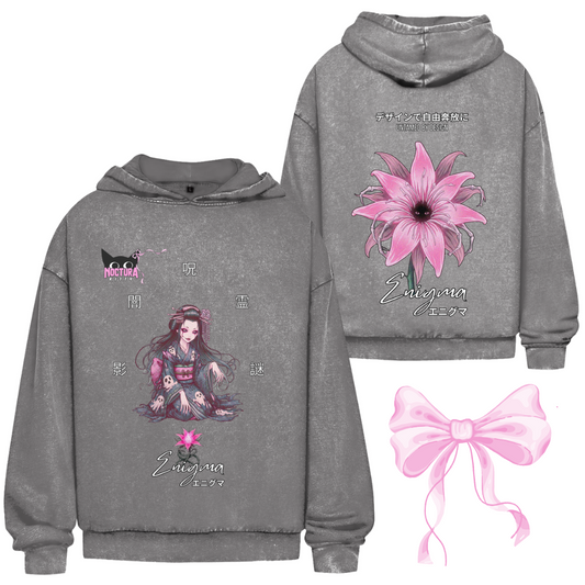 Unisex Oversize Hoodie Washed "Enigma" Premium Ribbon Edition