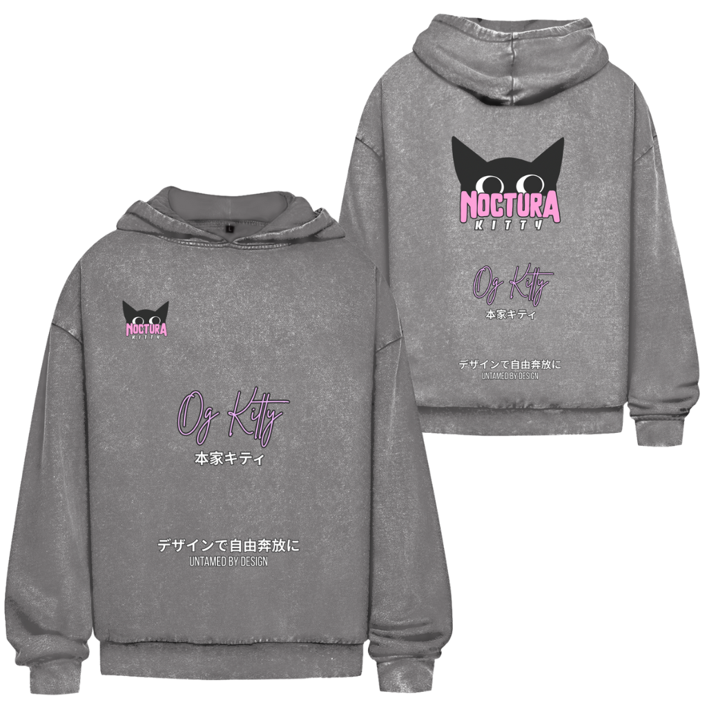 Unisex Oversize Hoodie Washed "OG Kitty" Premium Edition