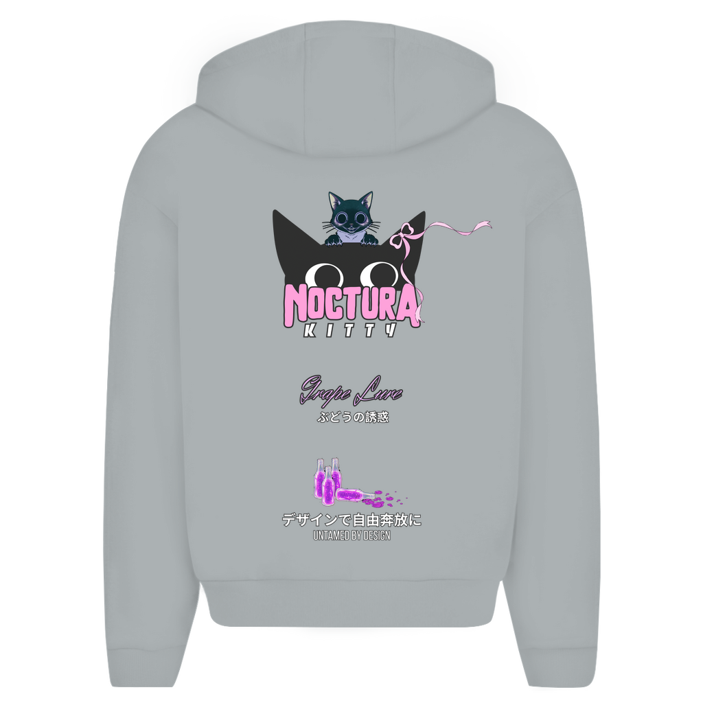 Unisex Oversize Zip Hoodie "Grape Lure" Premium Ribbon Edition