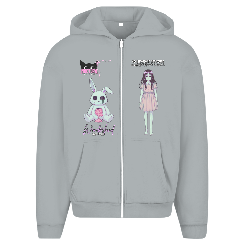 Unisex Oversize Zip Hoodie "Wonderland" Premium Ribbon Edition