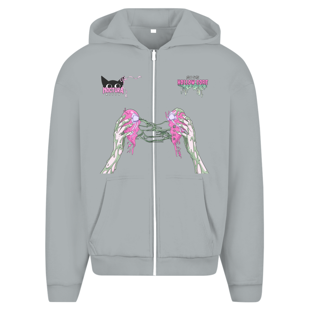 Unisex Oversize Zip Hoodie "Hollow Core" Premium Ribbon Edition