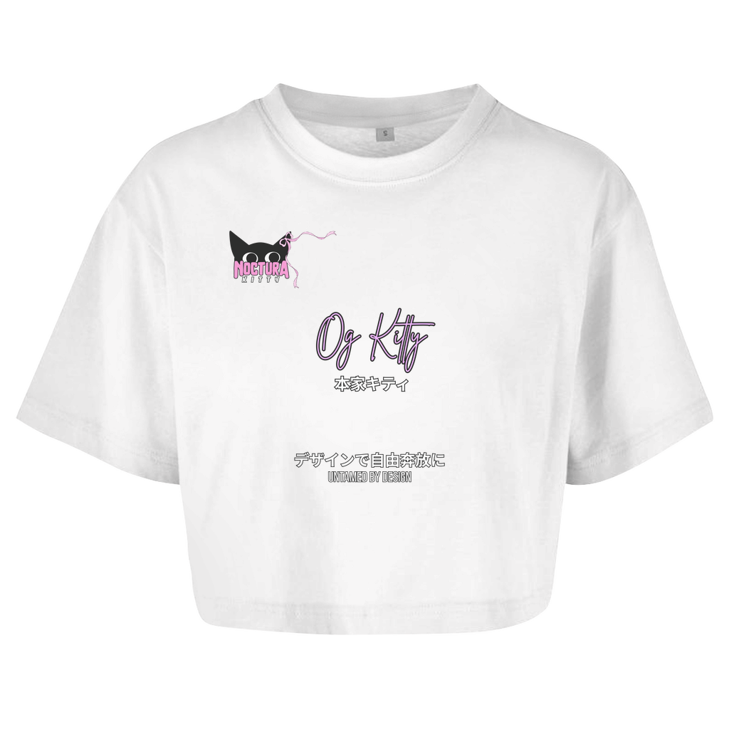 Oversized Crop Top "OG Kitty" Ribbon Edition