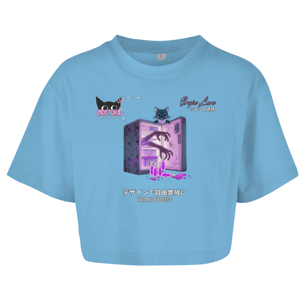 Oversized Crop Top "Grape Lure" Ribbon Edition