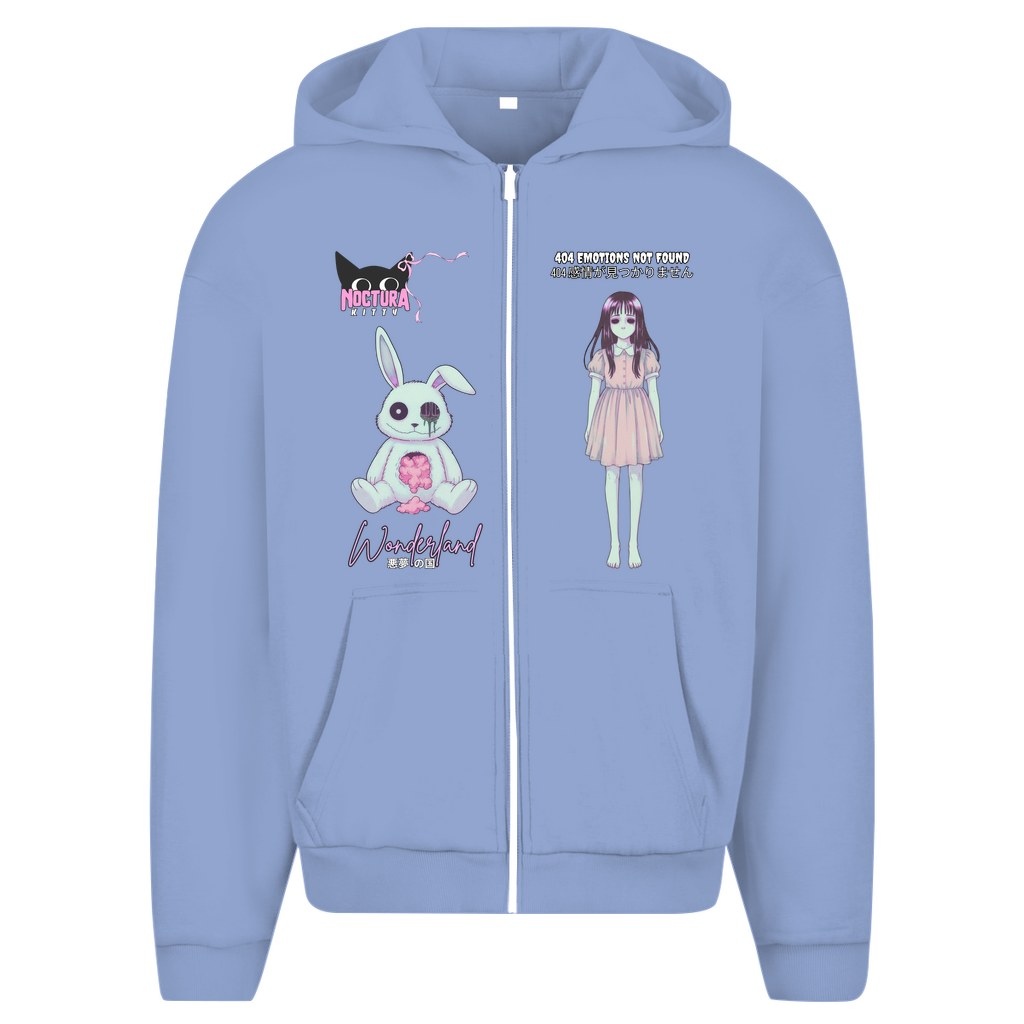 Unisex Oversize Zip Hoodie "Wonderland" Premium Ribbon Edition
